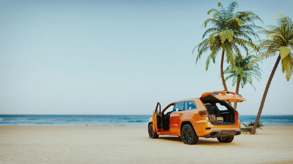 Family car rental in the Bahamas with trunk space for beach gear